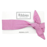 Ribbies - Bow Headband - Geometric Pattern Pink