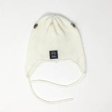 Miminoo Baby String Hat with Removable Pompom in Ivory / Single Pompom / Vegan