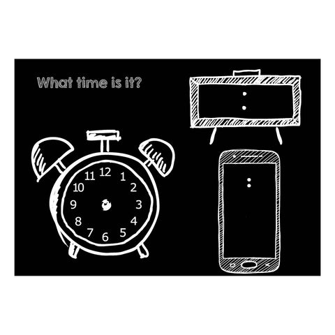 Imagination Starters Chalkboard Placemat 12x17 “What Time is It?”