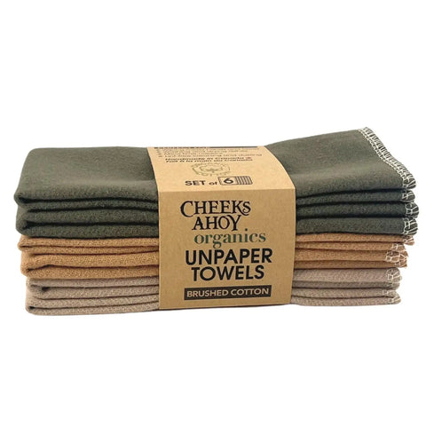 Cheeks Ahoy - Organic Brushed Cotton Unpaper Towels - Earth Tones