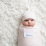Lulujo Hello World Blanket and Knotted Hat Pink