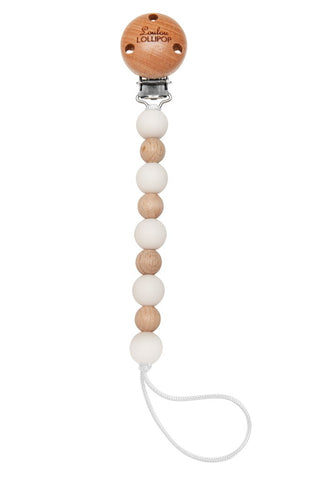 Loulou Lollipop Celeste Pacifier Clip - Ecru