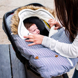 Juddlies Infant Car Seat Cover Herringbone Grey
