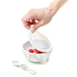 Bumkins - Silicone First Feeding Set with Lid and Spoon - Marble