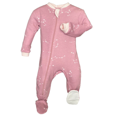 Zippyjamz Galaxy Love - Pink Babysuit Footed