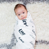 Lulujo Swaddle Blanket Bamboo Cotton - Love