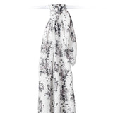 Lulujo Swaddle Blanket Bamboo Cotton - Black Floral