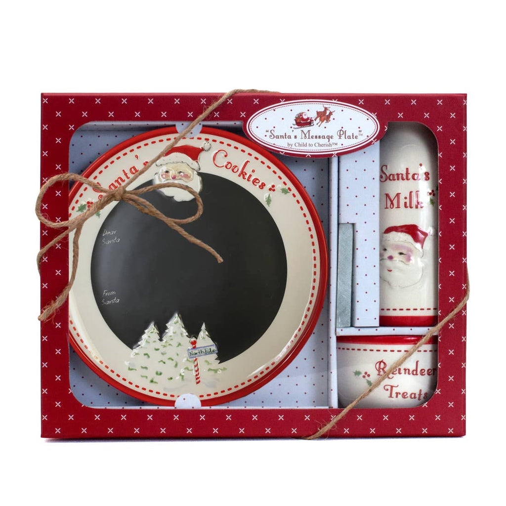 Child To Cherish Santa Message Plate 3 Piece Set