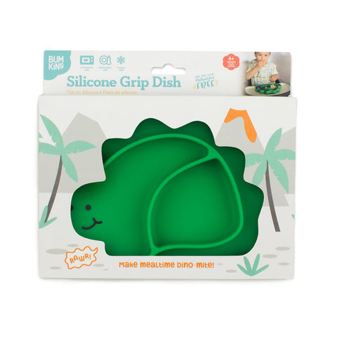 Bumkins Silicone Grip Dish Dino