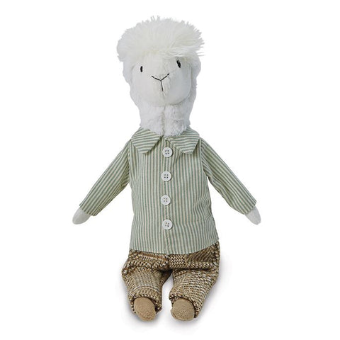 Mudpie Stripe Llama Shirt Doll