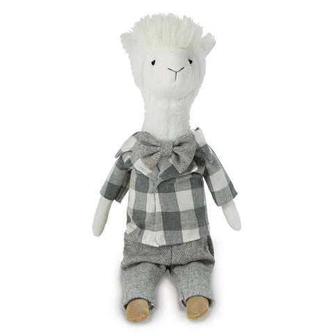 Mudpie Plaid Llama Shirt Doll