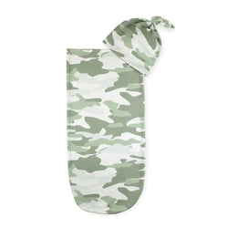 Itzy Ritzy - Cutie Cocoon and Matching Cocoon Hat - Green Camo