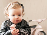 Baby Wisp Headband 2 pack Leather Knot Fuschia, Black 3m+