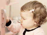 Baby Wisp Small Snap Tuxedo Grosgrain 5 pc Bow Collection-Macaroon