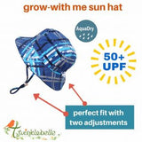 Jan and Jul by Twinklebelle Grow-With-Me Sun Hat - Blue Plaid