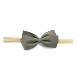 Baby Wisp - Thali Faux Suede Bow Headband - Thyme