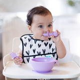 Bumkins - Silicone First Feeding Set with Lid and Spoon - Lavender