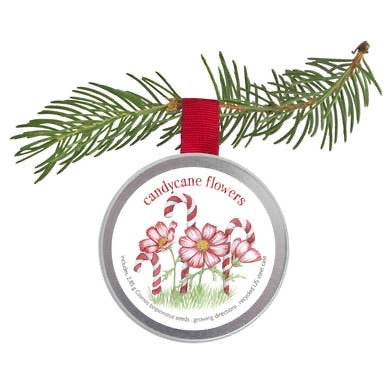 Potting Shed Creations Garden Sprinkles Holiday Ornament Kids Candy Cane Flowers