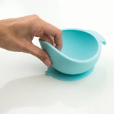 Bumkins Silicone First Feeding Set with Lid and Spoon - Blue