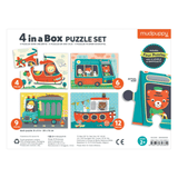 Mudpuppy Transportation 4 in 1 Puzzle Set