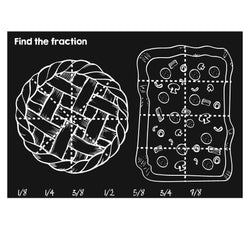 Imagination Starters Chalkboard Placemat 12x17 Find The Fraction