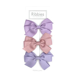 Ribbies - Set of 3 Medium Bows - Mauve and Pink
