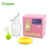Haakaa New Mom Starter Kit Pack with White Flower Stopper and Grey Lid Silicone Breast Pump 150 ml