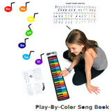 MukikiM - Rainbow Piano - 49 Colour Coded Keys and Play by Colour Songbook