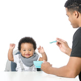 Bumkins Silicone First Feeding Set with Lid and Spoon - Blue