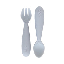 EzPz Mini Utensils Fork & Spoon in Pewter