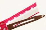 Ribbies - Lauren Bow Pair - Red and White Striped Pattern