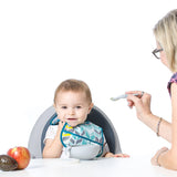 Bumkins Silicone First Feeding Set with Lid and Spoon Grey