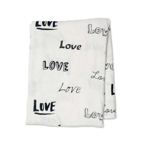 Lulujo Swaddle Blanket Bamboo Cotton - Love