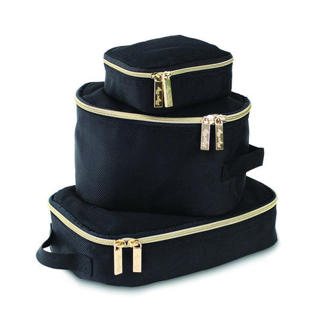 Itzy Ritzy Black and Gold Packing Cubes