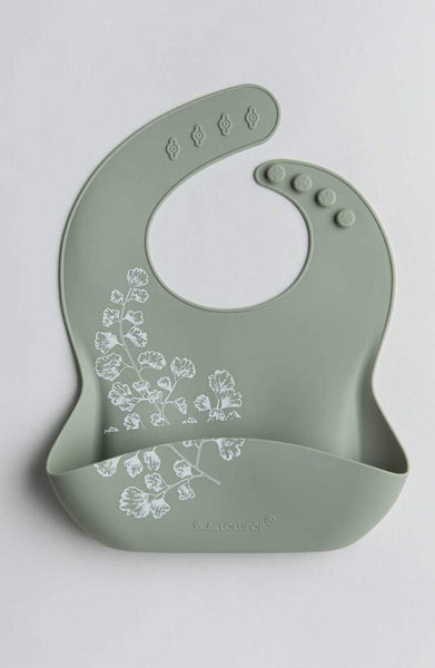 Loulou Lollipop Silicone Bib  Printed - Fern