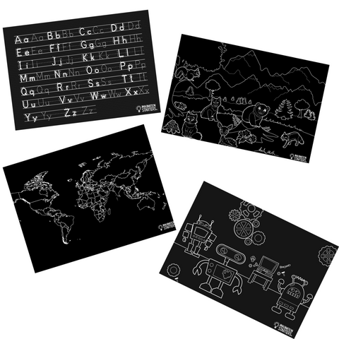 Imagination Starters Chalkboard Fun and Learning Placemat Set of 4