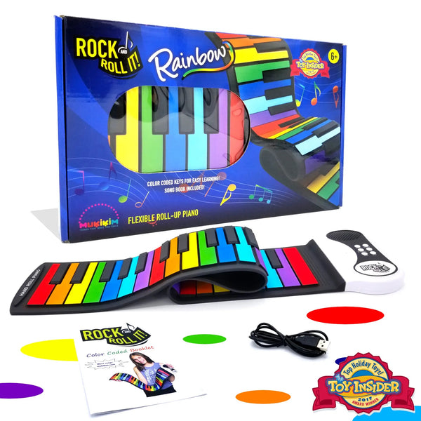 MukikiM - Rainbow Piano - 49 Colour Coded Keys and Play by Colour Songbook