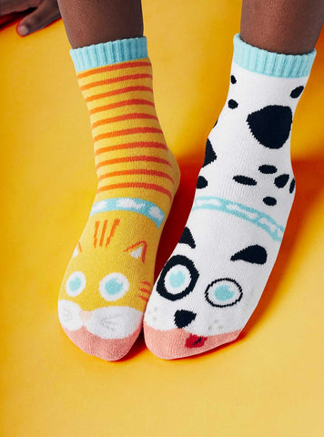 Pals Socks Cat and Dog Kids Collectable Mismatched Animal Socks