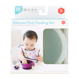 Bumkins - Silicone First Feeding Set with Lid and Spoon - Sage