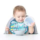 Bumkins Silicone First Feeding Set with Lid and Spoon Grey