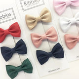 Ribbies - Set of 3 Sparkly Bow Tie Hair Clips - Gold, Pink, and Navy