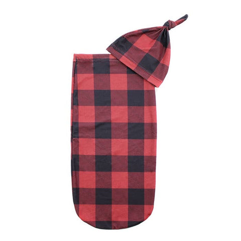 Itzy Ritzy Cutie Cocoon Matching Cocoon and Hat Set Buffalo Plaid