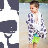 Luv Bug Hooded Towel UPF 50+ Sunscreen Towel Whales