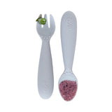 EzPz Mini Utensils Fork & Spoon in Pewter