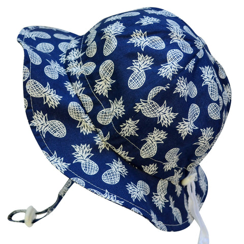 Jan and Jul By Twinklebelle Grow-With-Me Sun Hat - Navy Pineapple